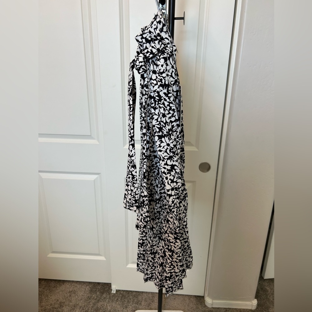 Lark + Grey TIERED RUFFLE MIDI SKIRT w/a side half belt to make a side bow/knot - Picture 3 of 8